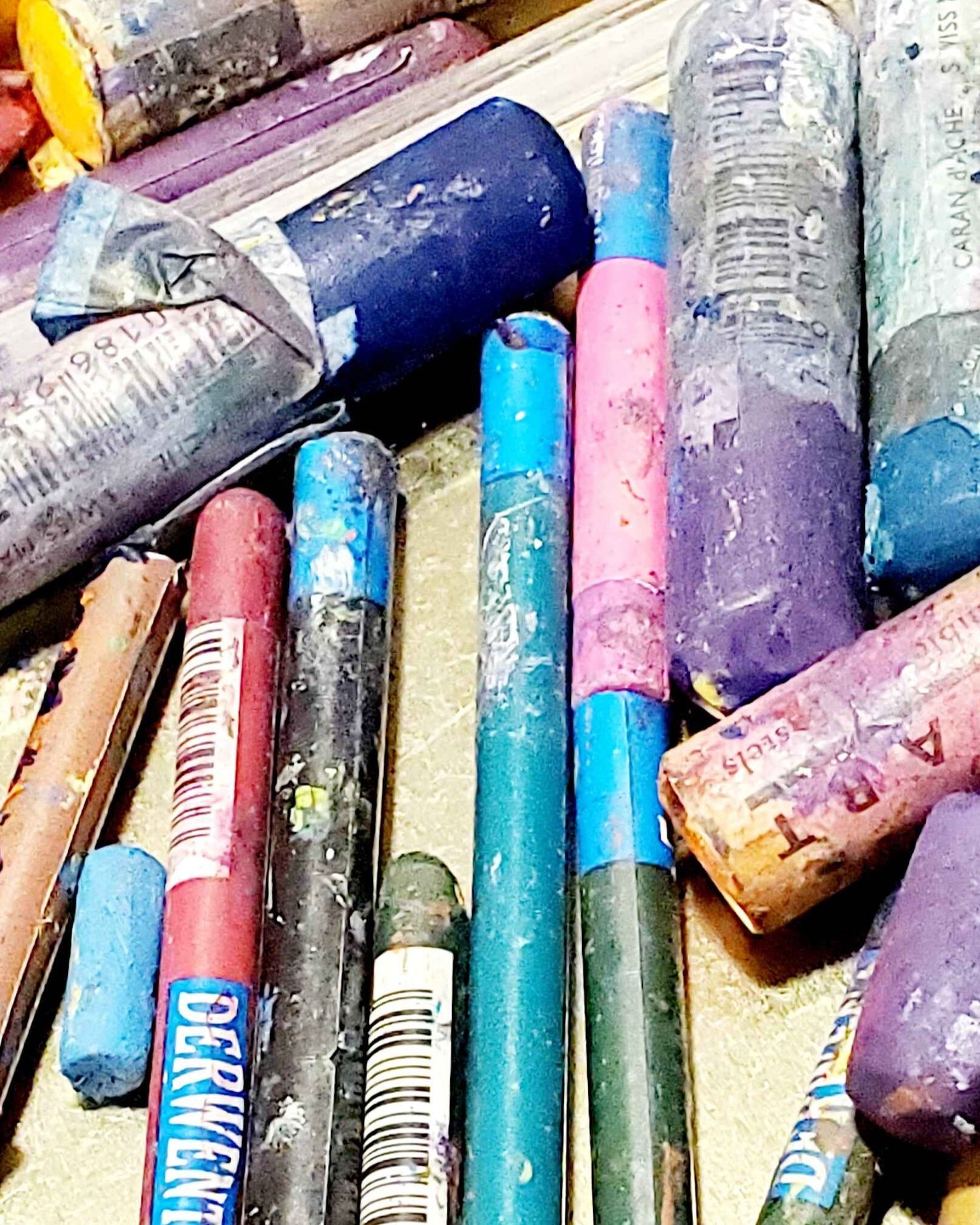 coloured crayons