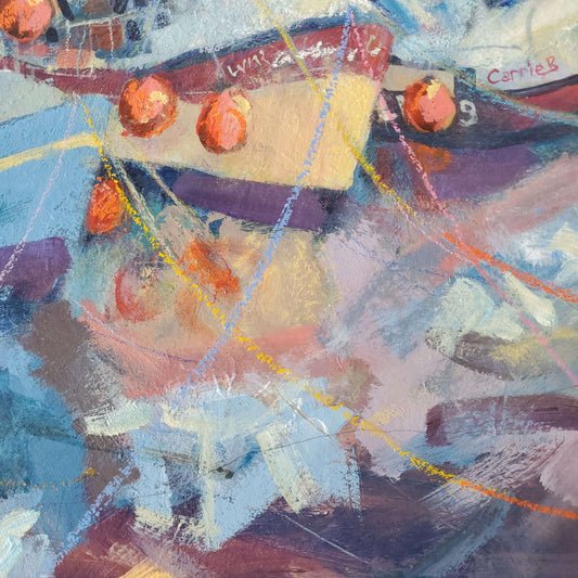 'Waiting for the Tide' - acrylic painting on wooden panel