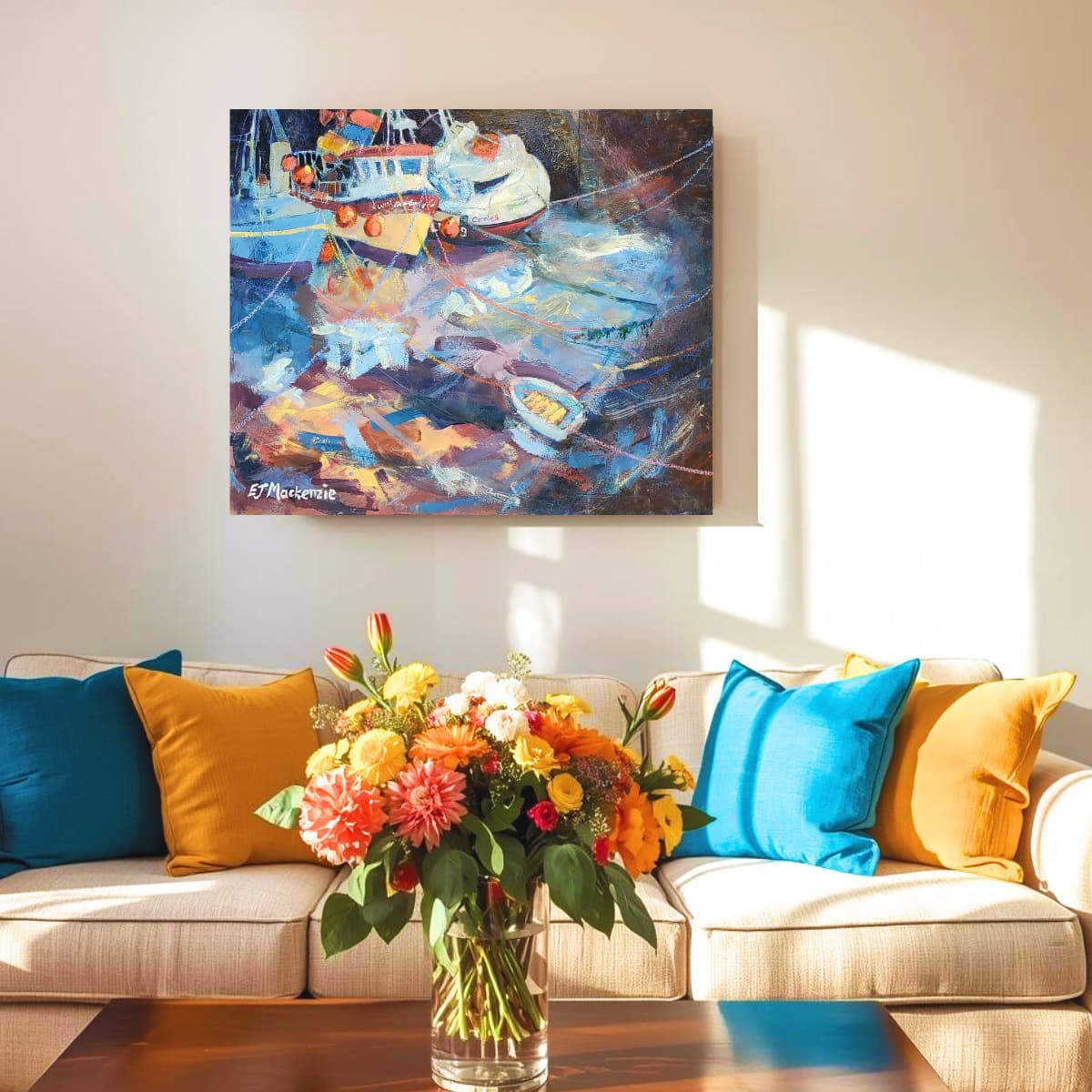 Waiting for the Tide - acrylic on wooden panel