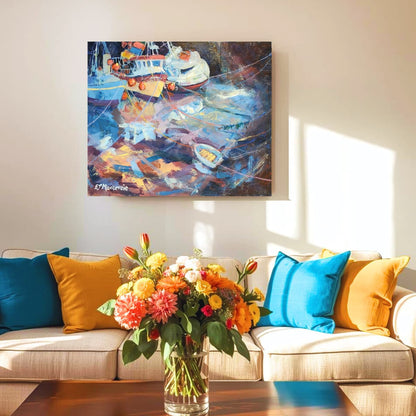 Waiting for the Tide - acrylic on wooden panel